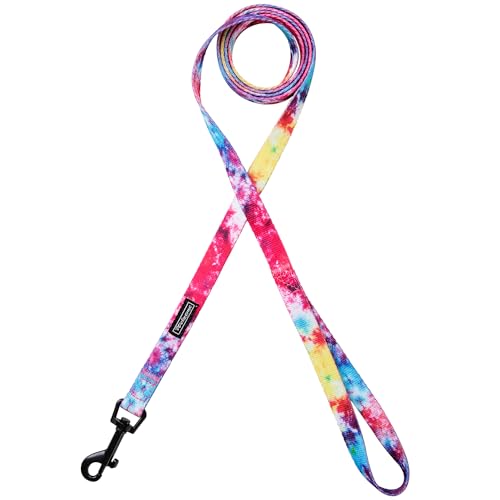 Tie Dye Dog Collar Pet Funny Dog Leash Set for Small Medium Large Dogs Tie Dye Collars (S(9.8'' - 12''))