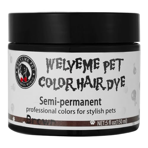 WELYEME Semi-Permanent Dog Hair Dye, Professional Dog Safe Hair Dye, Non-Toxic Pet Hair Dye for Dogs and Cats, Safe for Bathing After Dyeing(Rainbow)