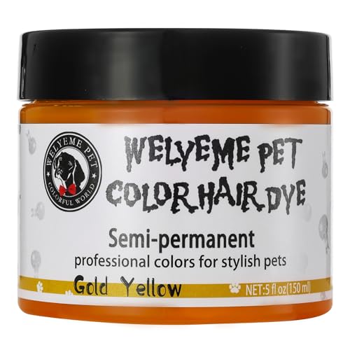 WELYEME Semi-Permanent Dog Hair Dye, Professional Dog Safe Hair Dye, Non-Toxic Pet Hair Dye for Dogs and Cats, Safe for Bathing After Dyeing(Rainbow)