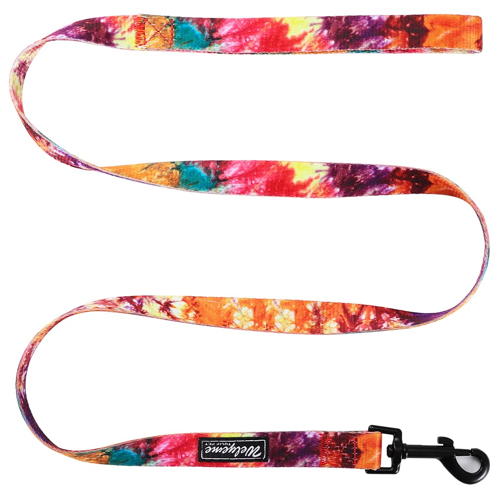 Tie Dye Dog Collar Pet Funny Dog Leash Set for Small Medium Large Dogs Tie Dye Collars (S(9.8'' - 12''))