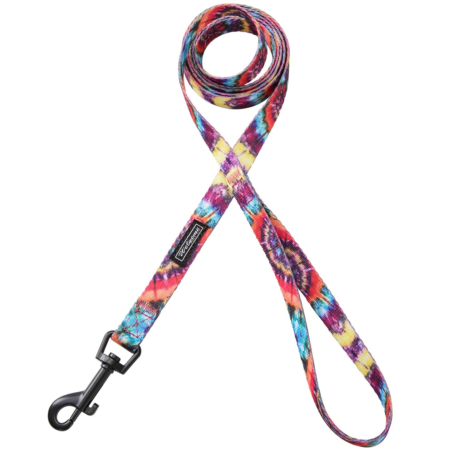 Tie Dye Dog Collar Pet Funny Dog Leash Set for Small Medium Large Dogs Tie Dye Collars (S(9.8'' - 12''))